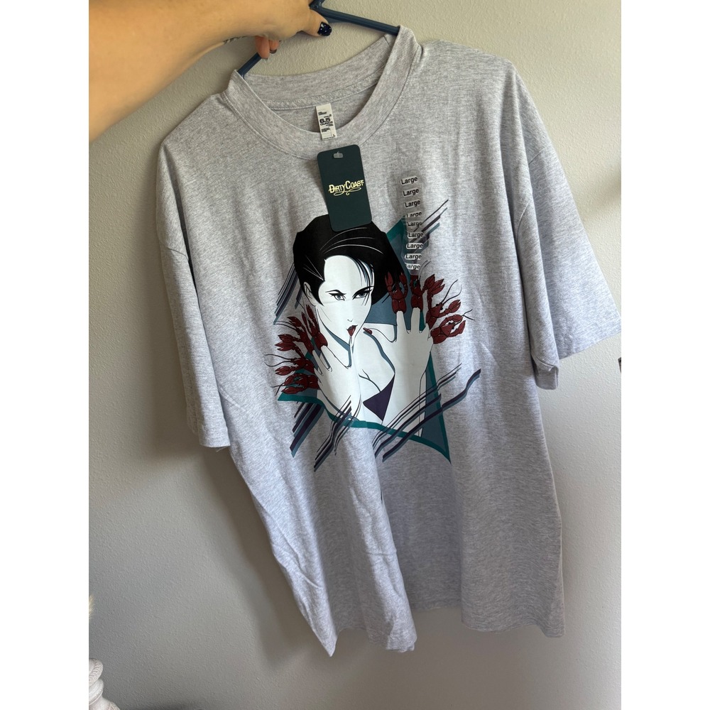 Dirty‎ Coast Graphic T-Shirt Unisex Large Grey New Off With Their Heads Crawfish